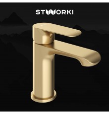 Смеситель для раковины STWORKI Копенгаген S42010GM, матовое золото