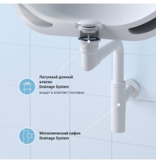 Комплект Wellsee Drainage System 182128003, с универсальным донным клапаном, матовый белый