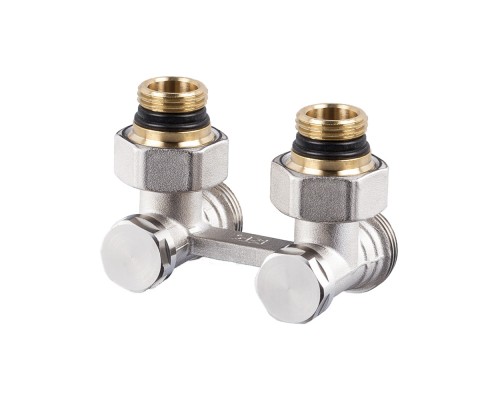 Угловой Н-образный клапан SR Rubinetterie для нижнего подключения отопительных приборов, 1/2 х3/4  0740-1500N0E0