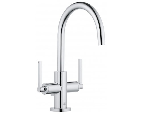 Kludi 20 118 0515 Nova Fonte Puristic Смеситель для раковины 185 мм, со слив. гарн., 90°, 5,6 л/мин 201180515