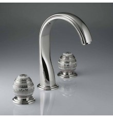THG Marquise porcelaine blanche Смеситель для раковины, 3 отв., цвет: хром/платина/белый фарфор. A7G-A02-151