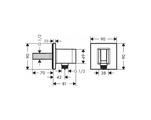 HG Шланговое подключение Hansgrohe FixFit E , цвет: черный матовый. 26889670 HG Шланговое подключение Hansgrohe FixFit E , цвет: черный матовый. 26889670