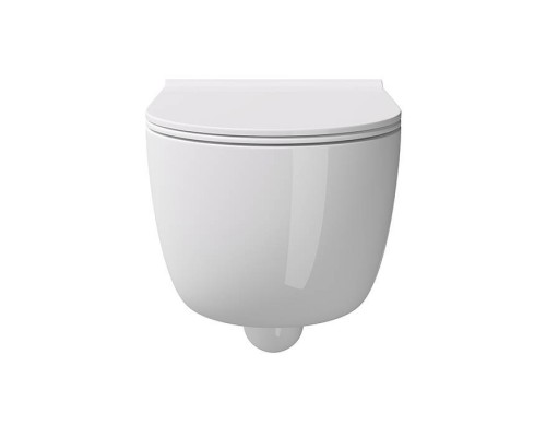 Alice Unica Унитаз 55х35см., подвесной, безободковый, с сиденьем и крышкой с микролифтом, с набором для крепления, цвет: белый глянцевый. 32240101SET