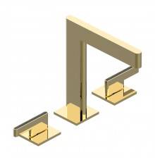 THG ICON-X CARBONE GOLD A MANETTES Смеситель для раковины, 3 отв., с донным клапаном, цвет: полированное золото. U7T-F01-151