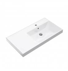 Kerama Marazzi Cubo Раковина 90х48.5х18см., подвесная, мебельная, правая, 1 отв., с переливом, цвет: белый глянцевый. CU.wb.90Rh