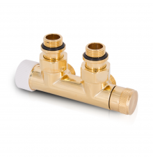 Узел нижнего подключения термостатический SR Rubinetterie угловой 1/2 х3/4 Е Золото (левый) 0685-1500D0E0