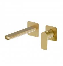 Newform Haka Смеситель для раковины, настенный, без донного клапана, цвет: PVD brushed gold. 72026E.59.097