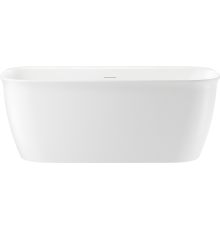 Акриловая ванна Wellsee Brillant iCon 160x80 см, отдельностоящая, белая, на ножках, со сливом-переливом, с донным клапаном, фурнитура черная
