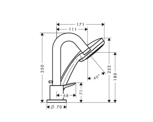 Hansgrohe Logis, Смеситель на борт ванны, на 3 отверстия, Цвет: хром. 71313000