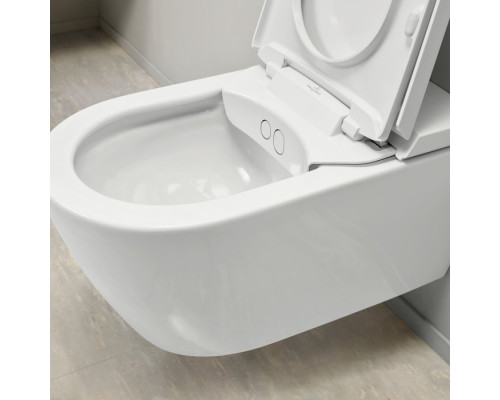 VilleroyBoch Viclean Унитаз-биде подвесной 38.5х59.5х40см., CeramicPlus, цвет: альпийский белый. V0E200R1