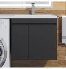 Тумба под раковину Uperwood Magenta 50 под стиральную машину, подвесная, с дверцами, черная