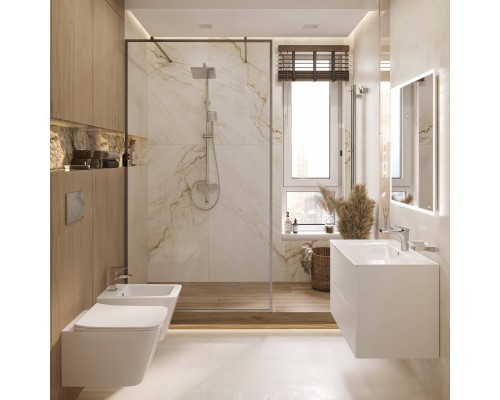 Душевая перегородка STWORKI Хельсинки 120 см, профиль хром глянцевый, прозрачное стекло