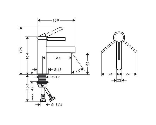 Hansgrohe Finoris Смеситель для раковины, на 1 отв., с донным клапаном, цвет: хром. 76010000 Hansgrohe Finoris Смеситель для раковины, на 1 отв., с донным клапаном, цвет: хром. 76010000