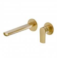 Newform Haka Смеситель для раковины, настенный, без донного клапана, цвет: PVD brushed gold. 72030E.59.097