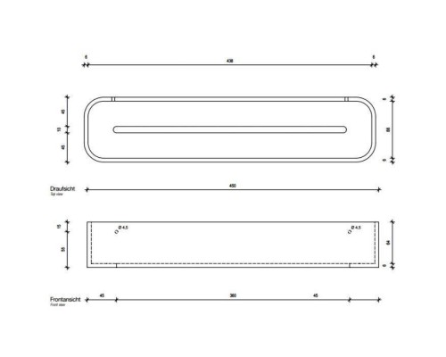 Decor Walther Black Stone Полочка для душа 45x10см., подвесная, цвет: черный матовый/хром. 0973964