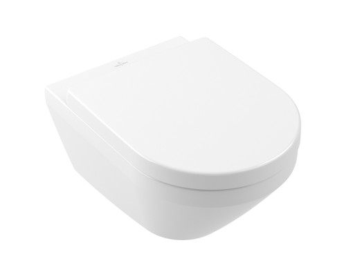 VilleroyBoch Architectura Унитаз подвесной 37х53х33см, безободковый, смыв Tornado, в комплекте сиденье SoftClosing, цвет: альпийский белый. 4694CL01
