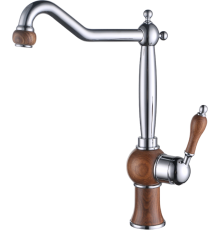 Смеситель для кухни Kaiser Wood 61033 хром, дуб
