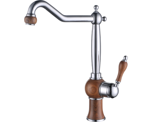 Смеситель для кухни Kaiser Wood 61033 хром, дуб