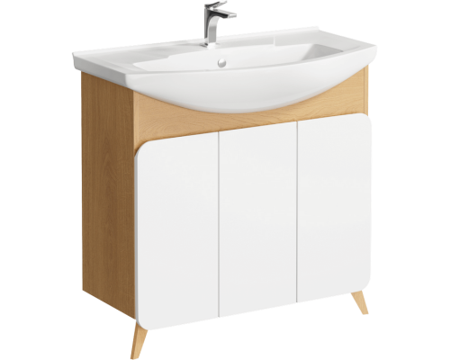 AQ BAS0108DZ Basic Тумба под умывальник напольная, 875х865х460 мм, дуб золотой BAS0108DZ