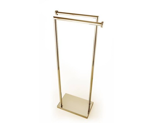 3SC Ribbon Напольная стойка с 2 полотенцедержателями, 83см, цвет: золото 24к. Lucido. RB50GD