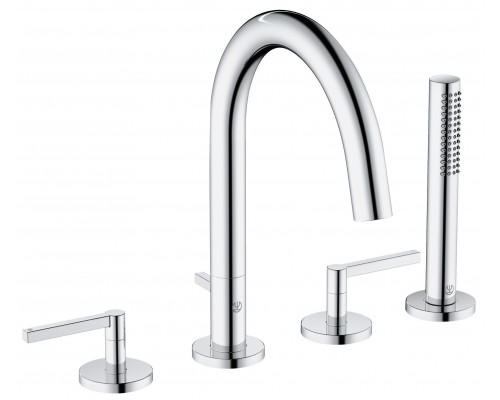 Kludi 20 425 0515 Nova Fonte Puristic Смеситель на борт ванны, на 4 отв., Кер. 90°, Комплект 204250515