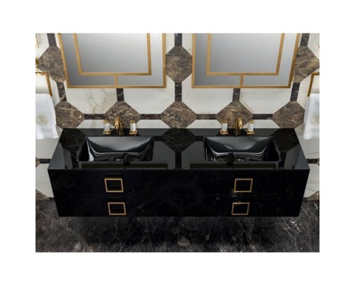 Oasis Daphne Композиция №31 Комплект мебели подвесная, 174х52.5хh220см, цвет: glossy Black/золото. Oasis Daphne Композиция №31 Комплект мебели подвесная, 174х52.5хh220см, цвет: glossy Black/золото.