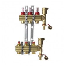 Комплект коллекторов Danfoss FHF-3F set с расходомерами, кронштейнами и воздухоотводчиками, 3 контура. 088U0723