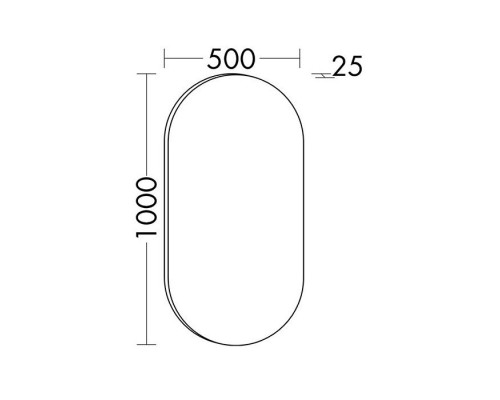 Burgbad Lavo 2.0 Зеркало 50х100х4.2см, LED подсветка по периметру, 4250К, с выключателем. SIJH050