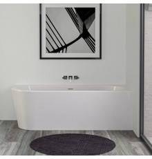 KNIEF Wall Corner L Ванна пристенная с монтажом в правый угол 180х80х60см, с щелевым переливом, со  слив-переливом, цвет: белый. 0100-091-06,  0100-277-L