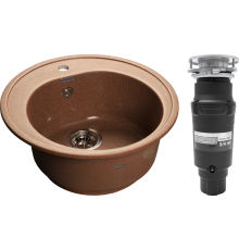 Комплект Мойка GranFest Rondo GF-R510 терракот + Измельчитель Bone Crusher BC 910-SL-Slim Line