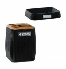 Набор Стакан Fixsen Black Wood FX-401-3 черный + Мыльница FX-401-4 черная