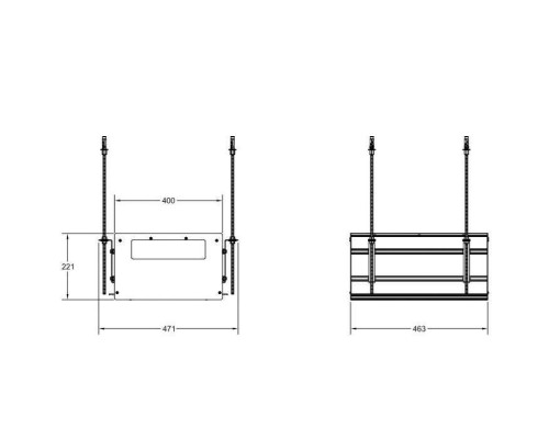 Gessi Binario Профиль линейный 460 мм, для 2 модулей, установка Shift-Fix, цвет: Black XL. 61004#299