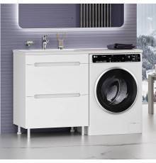 Тумба с раковиной Misty Байкал 70 L для стиральной машины, белая