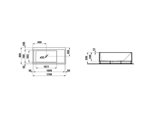Laufen Kartell Ванна 170x86x44см, SX, с панелями, с слив-переливом с подсветкой, материал: композит, цвет: белый. 2.2433.6.000.616.1 Laufen Kartell Ванна 170x86x44см, SX, с панелями, с слив-переливом с подсветкой, материал: композит, цвет: белый. 2.2433.6.000.616.1