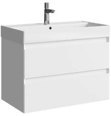 AQ GE01082WMGeometriaТумба с двумя ящиками под умывальник 81 см., цвет белый GE01082WM