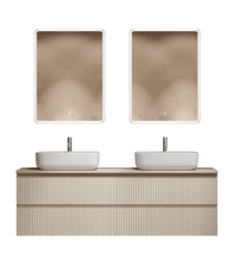 Мебель для ванной комнаты Sancos Snob R 160, beige soft, столешница бежевая TT160A2X, раковина CN5043