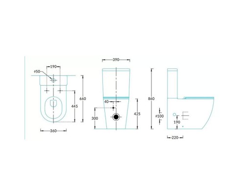 Catalano Sfera Унитаз моноблок 66х36см., безободковый, цвет: белый глянцевый. SF.wc.01,  SF.cis.01