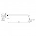 Almar 316 Stainless Steel Кронштейн для верхнего душа, настенный, 45 см с круглым отражателем, цвет: нержавеющая сталь брашированная AISI 316. E021103.316