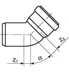 Отвод, Rehau, RAUPIANO, 45°, 110, 110, PP (полипропилен)