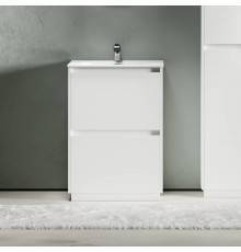 Тумба с раковиной Sancos Libra Floor 60 белый глянец, белая раковина CN7001
