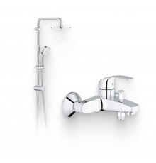 Душевой комплект Смеситель Grohe Eurosmart New 33300002 + Стойка New Tempesta Cosmopolitan 27394002