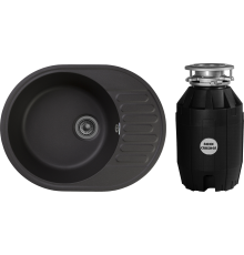 Комплект Мойка GranFest Quarz Z58 черный + Измельчитель Bone Crusher BC 810-AS