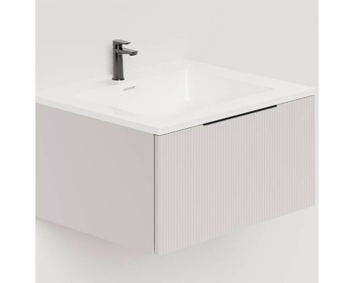 Salini Touch Тумба подвесная 60х50х32см., с раковиной, 1 ящик, верт. фрез., цвет: Сreamy. T600V1CON205