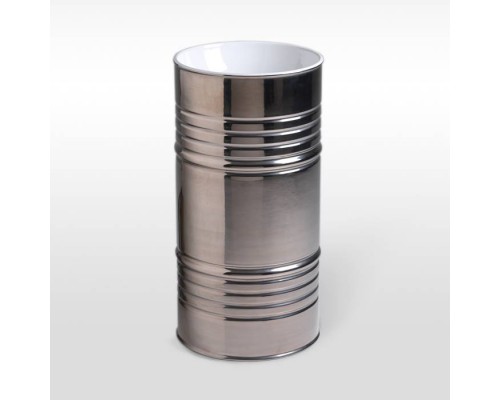 Kerasan Artwork Barrel Раковина 45х90 см, без отв., напольная, слив в пол, в комплекте сифон, цвет: белый / платина. 4742K44