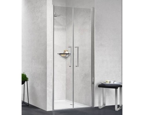 Novellini Young Душевая дверь 77-81х200см., распашная двойная дверь, в нишу, цвет: хром. Y22B77-1K