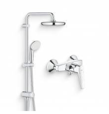 Душевой комплект Смеситель для душа Grohe BauFlow 23632000 + Стойка New Tempesta System 26381001