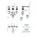 THG CORVAIR FIOR DI BOSCO Смеситель для раковины на 3 отверстия, с донным клапаном, цвет: Blush PVD. U8K-H62-151