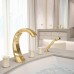 THG Nihal Porcelaine Ivoire Смеситель на борт ванны, на 5 отверстий, двойной, с ручным душем, цвет: Soft gold. U2N-F30-1132SG