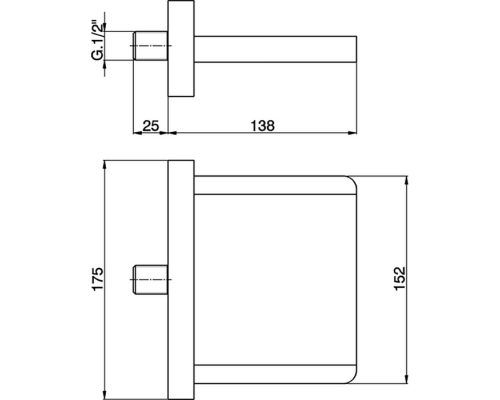 CISAL Излив настенный каскадный 138 мм, цвет: хром. ZA00219021