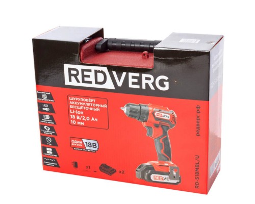 Шуруповерт аккумуляторный бесщеточный REDVERG RD-S18MBL/U Шуруповерт аккумуляторный бесщеточный REDVERG RD-S18MBL/U